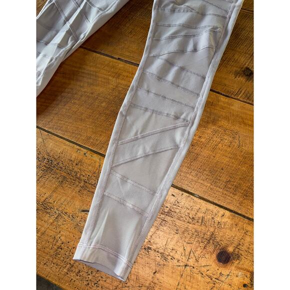 Lululemon Wunder Under Light Gray Pant High Rise Tech Mesh Leggings Size 8 - Picture 2 of 8